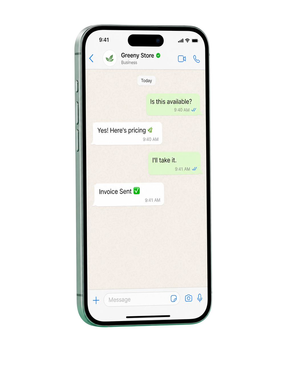 WhatsApp conversation converting to a completed sale